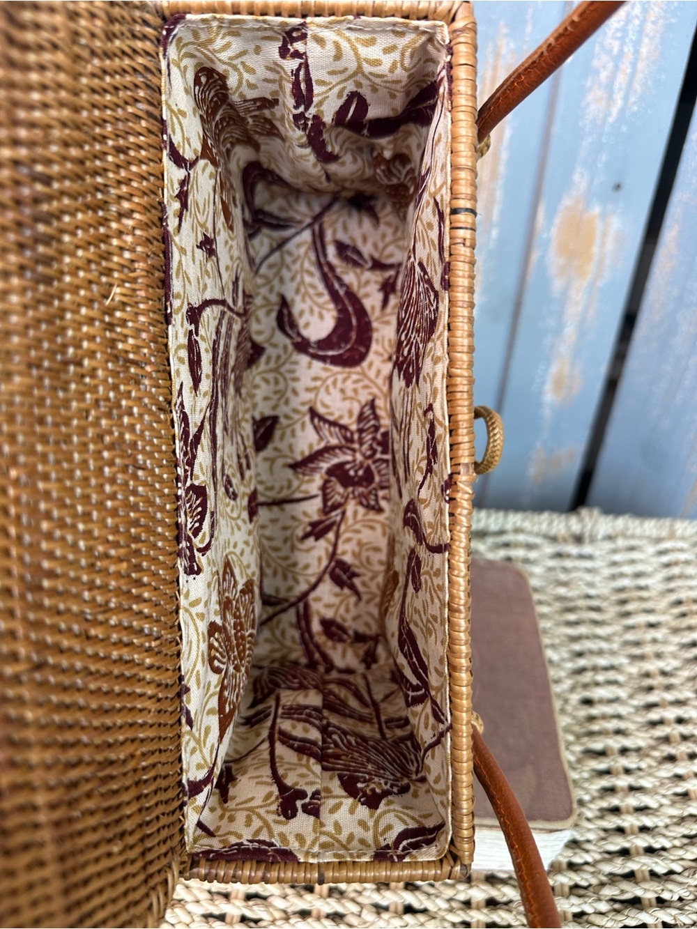 Woven Rattan Ata Grass Woven Flap Top Handle Bag - Picture 10 of 11